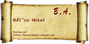 Bács Antal névjegykártya